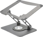 Uncaged Ergonomics Swivel Laptop Stand for Desk, Adjustable Computer iPad Stand for Desk w/ 360 Rotation, Portable Laptop Holder for Home Office Ergonomic Supplies (Space Gray)