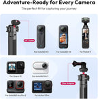 ULANZI MT-16 Extendable Mini Camera Tripod, 4 Levels Adjustment 360° Ball Head Cold Shoe Lightweight Portable Vlog Travel Selfie Stick Handle Grip Desktop Webcam Tripod for DSLR Action Camera