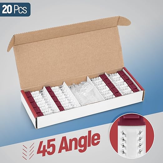Everest 45° Angled RJ45 Cat6 Keystone Jacks 20-Pack in Red - Slim Profile Female RJ45 Connectors - Cat 6 Keystone Jack - Compatible with 45° Angled Speed Termination Tool - 45Term (B0BL3GS7ZY)