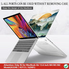 CISSOOK Mountain Case for MacBook Air 13.6 inch 2025 2024 2022 Release Model A3240 A3113 A2681, Plastic Sunshine Mountain Scenery Cover for MacBook Air 13 M4 M3 M2 Case with Keyboard Cover