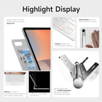 Keyboard Case for 12.4-inch Samsung Galaxy Tab S10+ Plus/S9+ Plus/S9 FE+ Plus/S8+ Plus/S7FE/S7+ Plus, 7 Colour Backlit, Multi-Touch Trackpad, Floating Magnetic Design, Battery Display, White