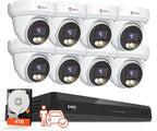 Anpviz 4K 16CH PoE Security Camera System, 8pcs Wired 8MP PoE IP Cameras Outdoor with Human Vehicle Detection, 100ft Smart Color Night Vision, 4K 16 Channel NVR with 4TB HDD for Business (U Series)