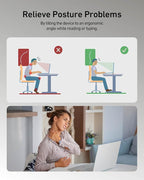 3 in 1 Silicone Laptop Stand, Keyboard Riser for Ergonomic Typing/Reading, Portable Laptop Cooling Stand, for Home Office School and Travel, Oval Base, Bright Beige