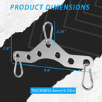 Double to Single Adaptor Plate for Cable Pulley Machines Durable Solid Stainless Steel with 3 Carabiners Suitable for Dual Cable Machines LAT Pulldown, Shoulder & Biceps Exercises