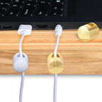 3 Sets Charger Holders for Cords, Adjustable Cable Anchor Holders, Adhesive Metal Cord Clips, Cable Management Wire Organizers for Desk, Office, Nightstand - Gold, White, Silver