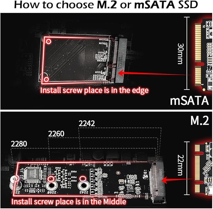 Dogfish mSATA SSD 64GB 3D NAND MLC SATA III 6 Gb/s, mSATA (30x50.9mm) Internal Solid State Drive - Compatible with Desktop PC Laptop - (MSATA 64GB)