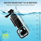 PULUZ Dive Case for DJI Osmo Pocket 3 Waterproof Case PC Protective Shell 45M/147FT Underwater Diving Housing Cover with Accessories for Osmo Pocket 3 Action Camera