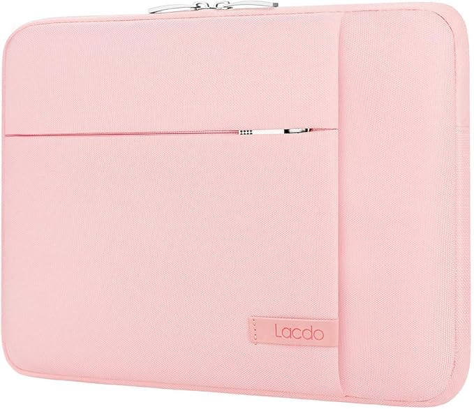 Lacdo Laptop Sleeve Case for 15 inch New MacBook Air M4 A3241 2025, M3 A3114, M2 A2941 2024-2023, 15 inch MacBook Pro A1990 A1707, Dell XPS 15 Plus Computer Case Bag with Accessory Pocket, Pink