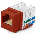 Everest 90° Angled RJ45 Cat6A Keystone Jacks 10-Pack in Orange - Slim Profile Female RJ45 Connectors - Cat 6A Keystone Jack - Compatible with 90° Angled Speed Termination Tool - easyJACK (B094WB91H3)