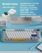 nuphy Kick75 Low Profile Keyboard with Volume Knob,75% Hot Swappable Custom Wireless Mechanical Keyboard,80 Keys RGB Backlit with PBT Keycaps,BT/2.4G/USB-C (Brown Nano Switch)