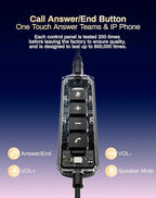USB Headset with Microphone for PC & Laptop - Noise Reduction On-Ear Wired Headphones with in-Line Volume Control, Call Answer Button for MS Teams, IP Phones, Work, Zoom, Skype