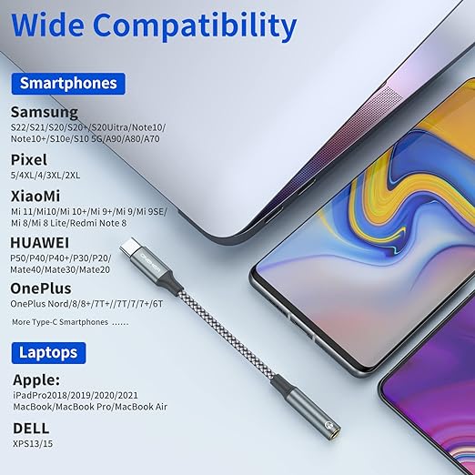 USB Type C to 3.5mm Headphone Jack Adapter, (2-Pack) USB C to Aux Female Audio Dongle Cable Cord Compatible with iPhone 16/15 Pro/15 Plus/15 Pro Max,iPad Pro,MacBook, Samsung Galaxy S24 S23 S22