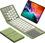 Nillkin Foldable Bluetooth Keyboard with Touchpad & Number Pad, Portable Bluetooth Keyboard with Full Size Keys, Pocket-Sized Wireless Travel Keyboards for iPad, Smartphone, Tablet and Laptop Green