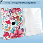 Compatible with MacBook Air 13.6 inch Case, M4 A3240/M3 A3113/M2 A2681 (Released 2025 to 2022), Hard Shell, Keyboard Cover, Screen Protector, Webcam Cover & Type-C Adapter, Geometric Flowers
