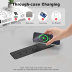8 in 1 Recessed Power Strip with 15W Wireless Charger, 20W Fast Charging Furniture Outlet, Plug in 3 AC Outlets & 4 USB Ports Flush Mount, 10FT Cord