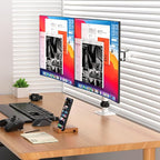 Suptek Dual Monitor Desk Mount, Adjustable Dual Monitor Arm for 2 Monitor Screens up to 42 inch, Extra Tall 15.75" Pole Monitor Stand for Desk, Holds up to 22 lbs,White(MD9442LW)