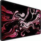 Gaming Mouse Pad, 31.5x15.7 inch Large Extended Computer Keyboard Mouse Mat, Water Resist Non-Slip Mousepad Rubber Base Long XXL Desk Mouse Pad for Gaming, Office & Home, Marble Red