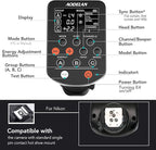 AODELAN Wireless TTL Flash Trigger with High-Speed Sync HSS 1/8000s for Nikon Camera; Replace for P-rofoto Air Remote TTL-N