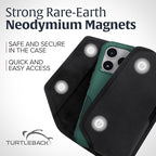 Turtleback Belt Clip for iPhone 16 Pro Max, 15 Pro Max, 14 Pro Max -Medium- Fits w/Shockproof Commuter Style Cases, Premium Black Nylon, Horizontal Belt Holder Magnetic Closure HD Rotating Clip