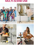 ULANZI MA09 Extendable Selfie Stick Tripod Stand - 71" Quadrapod with All-in-1 Phone Clip, Travel Tripod for iPhone, Sony, Canon Action Camera