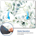Plant Leave Mouse Pad - Square Waterproof Non-Slip Rubber Base for Office Laptop, 9.5"x7.9"x0.12" Inch (Green Grass)