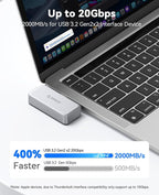 ORICO FlashPod 1TB Portable SSD Up to 2000MB/s, Direct Plug Design, High-Speed External SSD with USB 3.2 Gen2x2 20Gbps Interface, Reliable Storage for iPhone 16 Series, Tablets, Laptops - S20
