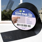 HA SHI Screen Repair Kit for Windows or Doors (2" x 15FT, Black) 3-Layer Strong Adhesive Tape, Made in Korea, Ease-Installation Fiberglass Covering Mesh