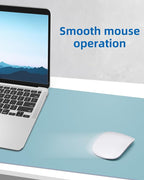AFIING Leather Desk Pad Protector,Mouse Pad,Office Desk Mat, Non-Slip PU Leather Desk Blotter,Large Desk mat,Waterproof Keyboard mat for Office/Home/Decor (Light Blue,48"" x 17"")