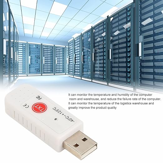 GOWENIC TEMPer2 USB Computer Thermometer Inside Outside,Dual Temperature Sensor Logger, Ambient Temperature Monitoring Data Recorder,Upper Lower Limit Temperature Alarm,for