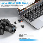 SD Card Reader for Android Photography Accessory Memory Card Reader with TF/SD Dual Slot for Computer, PC, MacBook, iPhone 16/15, iPad Pro, Chromebook, Samsung Galaxy S24/S23/S22/S21/S20, More