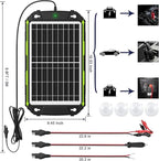 Sun Energise 15W 12V Solar Battery Charger Maintainer PRO, Built-in Smart MPPT Charge Controller, Waterproof 12 Volt Solar Panel Trickle Charging Kits for Car Auto Boat RV Marine Trailer Camper