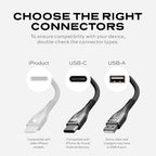 Statik MagStack USB to USB C Cable, A to Type C Charger Fast Charging Phone Charger Cord, On The Go Magnetic Charging Cable for Car, Compatible with iPhone 16 Pro Max, 15, Galaxy S24, 27W 3FT/1M