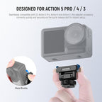NEEWER Mount Adapter Compatible with DJI Osmo 360 / Action 5 Pro/4/3, Metal Magnetic Quick Release Action Camera Adapter Mount with 160° Tilt, Cold Shoe, 1/4" Thread, AC012