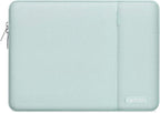 MOSISO Laptop Case 13.3 inch, 13-13.3 inch Laptop Sleeve Compatible with MacBook Air/Pro 13 / Pro 14, HP Dell ASUS Lenovo Notebook, Polyester Vertical Computer Sleeve Bag with Pocket, Mint Green