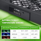 G-STORY Cooling Fan for Xbox Series X with Automatic Fan Speed Adjustable by Temperature, LED Display, High Performance Cooling, Low Noise, 3 Speed 1500/1750/2000RPM (140MM) with RGB LED