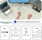 WAVLINK Pro Docking Station 4 Monitors | Quad 4K Displays for Mac & Windows | Displaylink Dock with 4X HDMI, PD 100W, 2.5G Ethernet, 10G USB-A/USB-C, SD/TF 4.0, Audio | Driver Required DL7400.