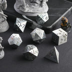 DNDND Rainbow Flower Metal Dice Set, 7 PCS Metallic Flowers DND Dice with Gorgeous Gift Case for D&D Dungeons and Dragon Tabletop Game (Rainbow Flowers)