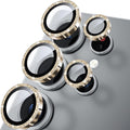 WSKEN for Samsung Galaxy S25 Ultra Camera Lens Protector - Ultra Thin Case Friendly, 9H Shatterproof Tempered Glass with Aluminum Metal Circle Camera Screen Protector Cover Accessories, Glitter Gold