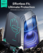 ESR 3 Pack 9H+ Glass for iPhone 16 / iPhone 15 Screen Protector, [Military Grade Shatterproof & Longest Durable] Armorite Ultra-tough Full Coverage Tempered Glass with UltraFit Tray