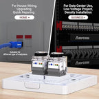 AMPCOM CAT6A UTP RJ45 Keystone Jack 50u Gold Plating Reusable Ethernet Wall Jack with Adjustable Ratchet Lock (No Tool and Zip Tie Required) - Gray (12-Pack)