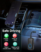 Upgraded Aux Bluetooth Adapter for Car, 2 in 1 Bluetooth 5.3 Transmitter Receiver, Hands-Free Calls, 180° Swivel Bend, Wireless Audio Receiver for Car, Speakers, Home Stereo