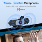 EMEET 1080P Webcam, C960 Web Camera with 2 Noise-Cancelling Microphones & Privacy Cover, 90° FOV Computer Camera, Plug & Play USB Webcam for Calls/Conference, Zoom/Skype/YouTube, Laptop/Desktop, Grey