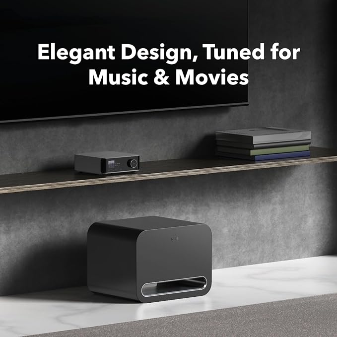 WiiM Sub Pro – 8" 250 W Wireless Smart Subwoofer | AI RoomFit™ Calibration | Wi-Fi 6 & Bluetooth 5.3 | 25 Hz Deep Bass | Works with WiiM Streamers, Amps & Any RCA Sub-Out System | Black