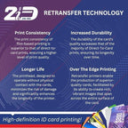2ID Fargo HDP5000e Dual-Sided ID Card Printer 096640 | High-Definition and Versatile Badge Printer for Corporate and Student ID Badges