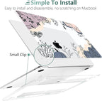 TWOLSKOO Compatible with M4 MacBook Air 13.6 inch Case 2025-2022 Release M4 A3240 M3 A3113 M2 A2681, Plastic Hard Shell & Keyboard Cover & Type C Adapter & Screen Protector, Spring Line Art