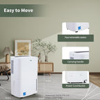 Uhome 120 Pints Dehumidifier with Drain Hose - 6000 Sq. Ft Quiet Dehumidifier for Home, Basements, Storages and Large Rooms with 1.32Gallon Water Tank