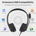 Monster VoiceLink 100 Wired Binaural Headset for PC/Laptop, Computer Headset Stereo Headphones with Microphone, Clear Talk USB-C Wired Headphone for Office, Telephone Counselling Services Work