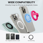 Magnetic Silicone Ring Grip Phone Holder, Loop Grip Phone Holder,Magnetic Phone Loop,Magsafe Phone Grip,Compatible with Magsafe for iPhone 16/15/14/13/12 Series (Pink)