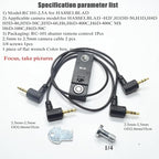 for hasselblad Cable Shutter Cable Release Remote H2F,H3DII,H4D,H5D-40,H6 Two Cameras in sync Button 1/4 Stabilizer Extension Photo Key Accessories. Small Size Control (RC101-2.5A H)