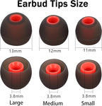 Silicone Earbud Tips - Fit Most In-Ear Earbuds (Inner Hole 3.8mm - 5.1mm) - 9 Pairs S M L